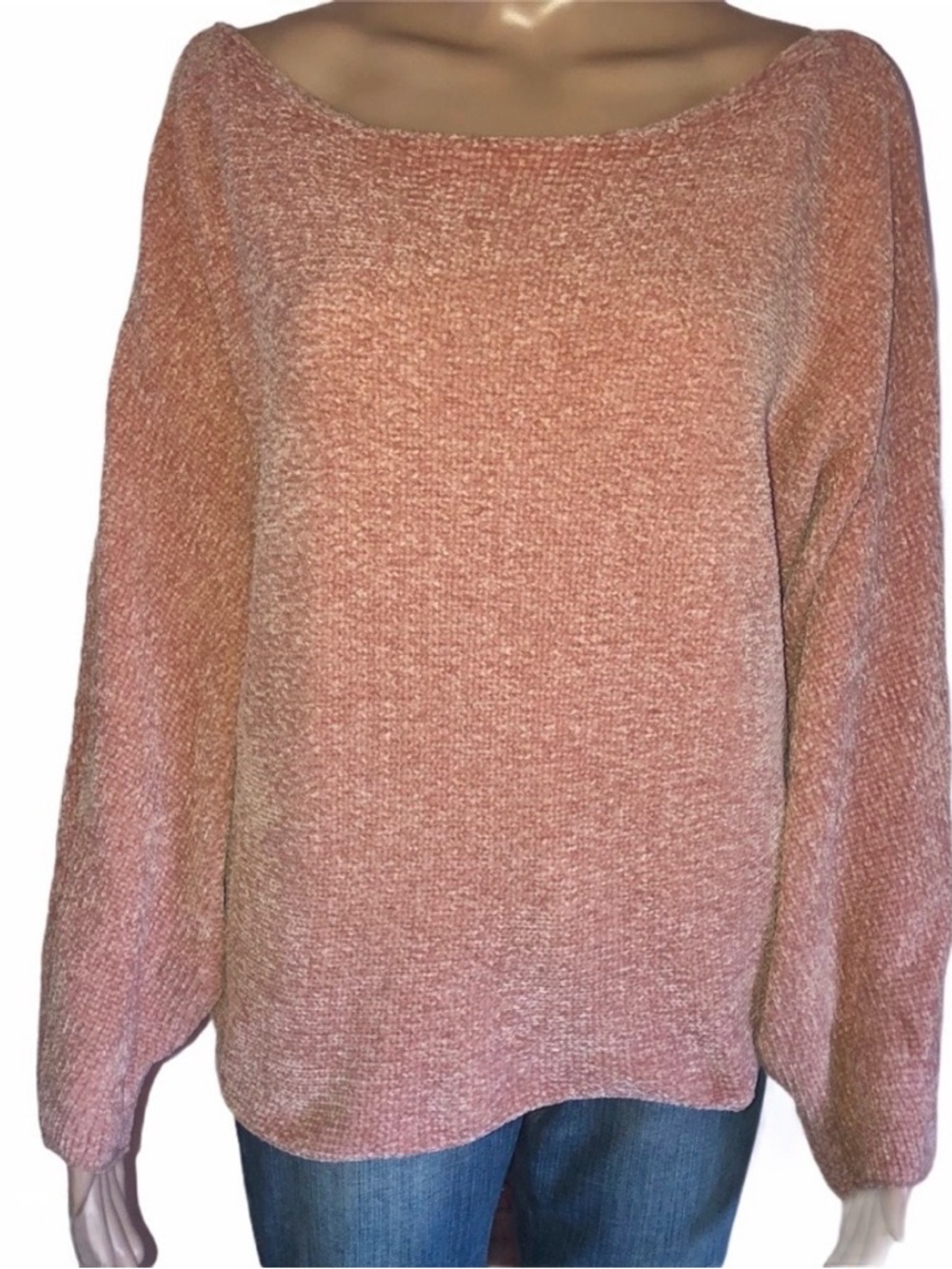 Zara wide neck dolman sleeve chenille sweater
